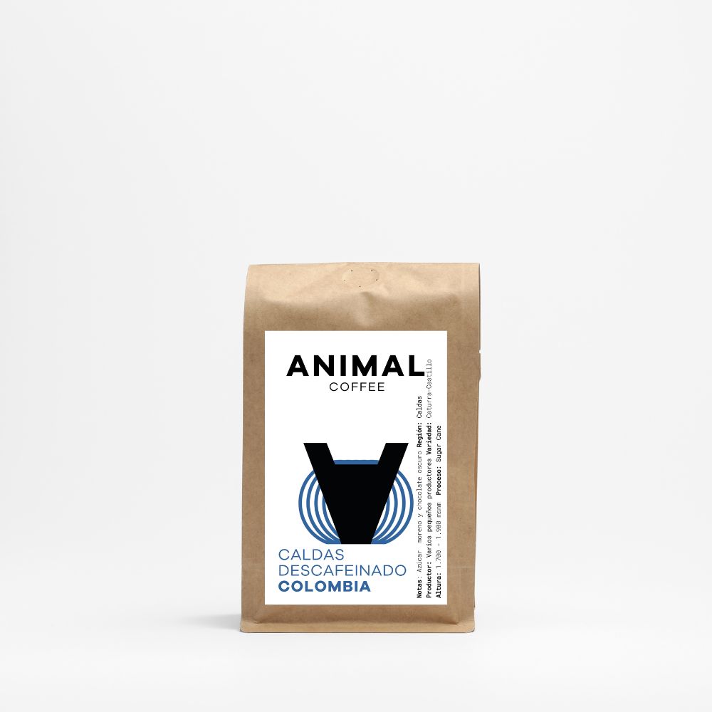 Café descafeinado Colombia Sugar Cane 2 Café descafeinado de especialidad Colombia Caldas 250g - Decaf tostado por Animal Coffee Roasters en Barcelona España